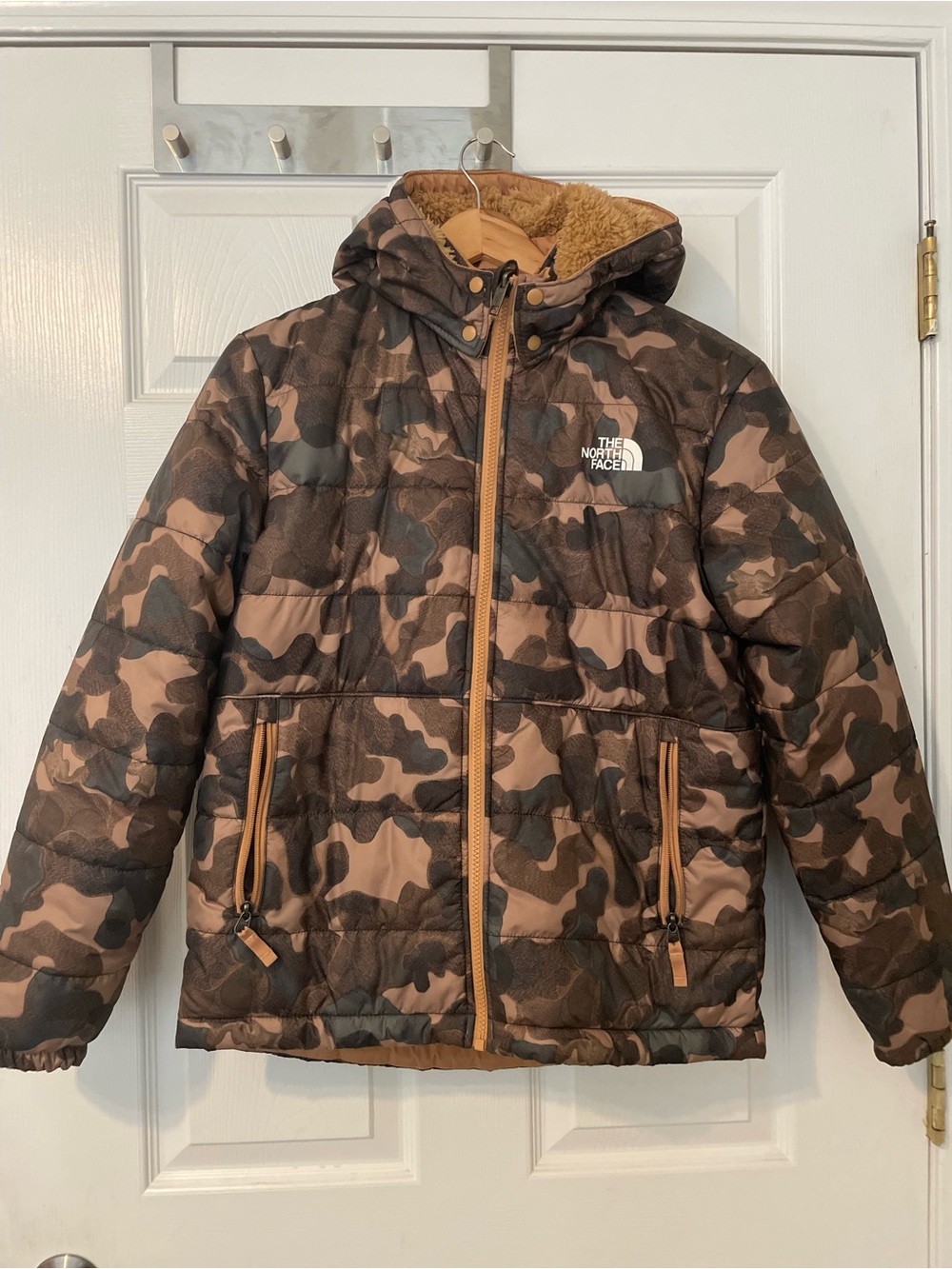 The North Face Brown REVERSIBLE Camo Puffer